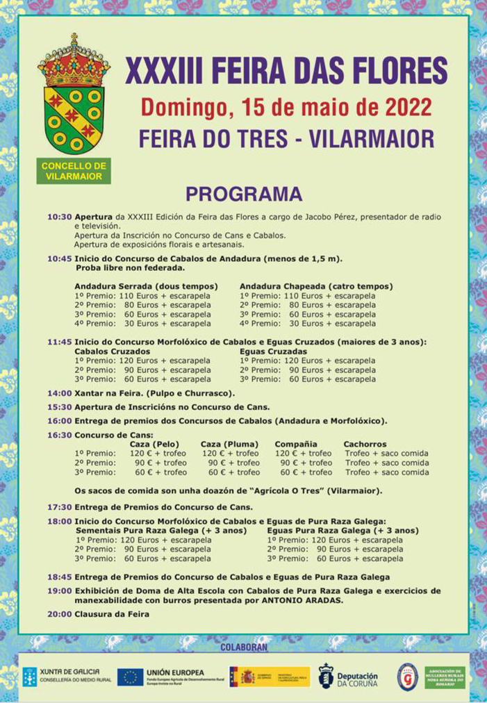 Cartel Institucional XXXIII Feira das Flores. Vilarmaior. A Coruña